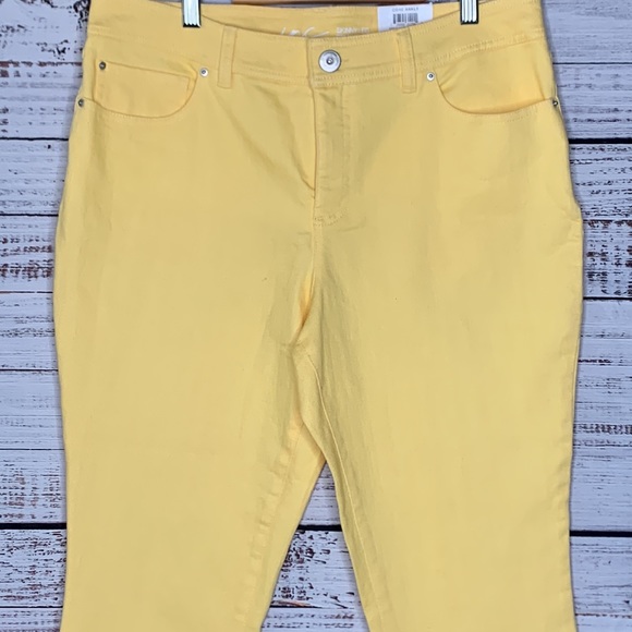INC Yellow Skinny Leg Ankle Mid Rise Jeans - Picture 2 of 9